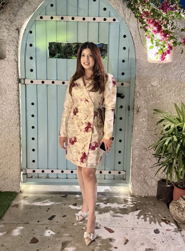 Crimson rose blazer dress