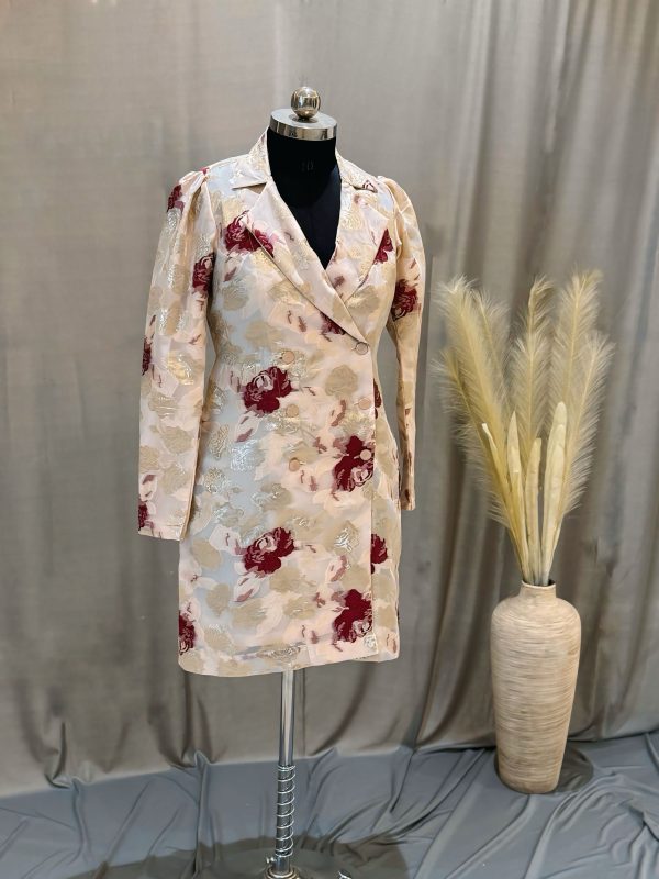 Crimson rose blazer dress