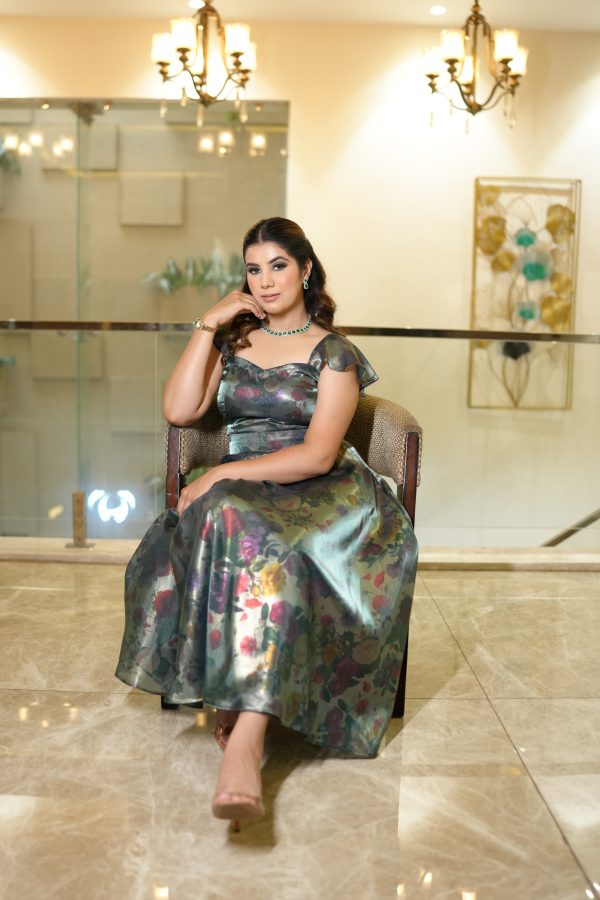 Floral shine dress