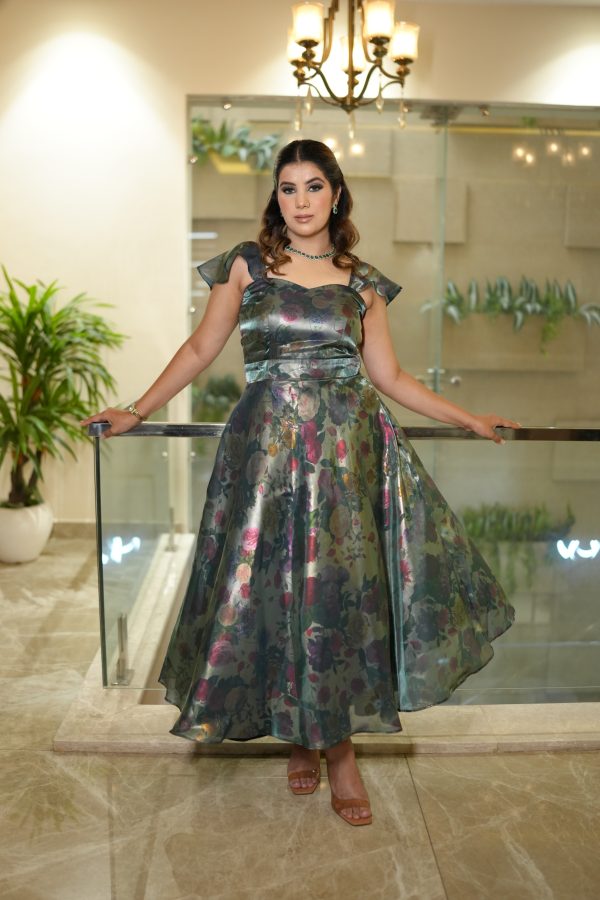 Floral shine dress