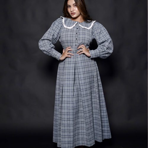 Azure plaid dress