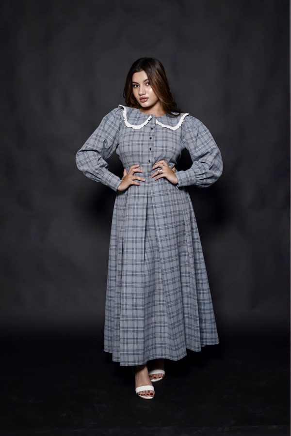 Azure plaid dress
