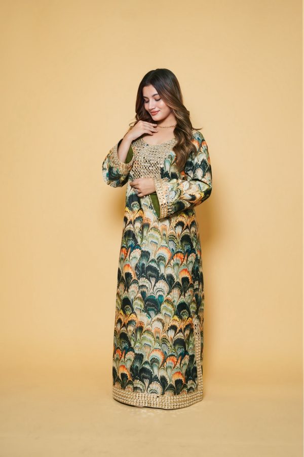 Emerald glow kaftan