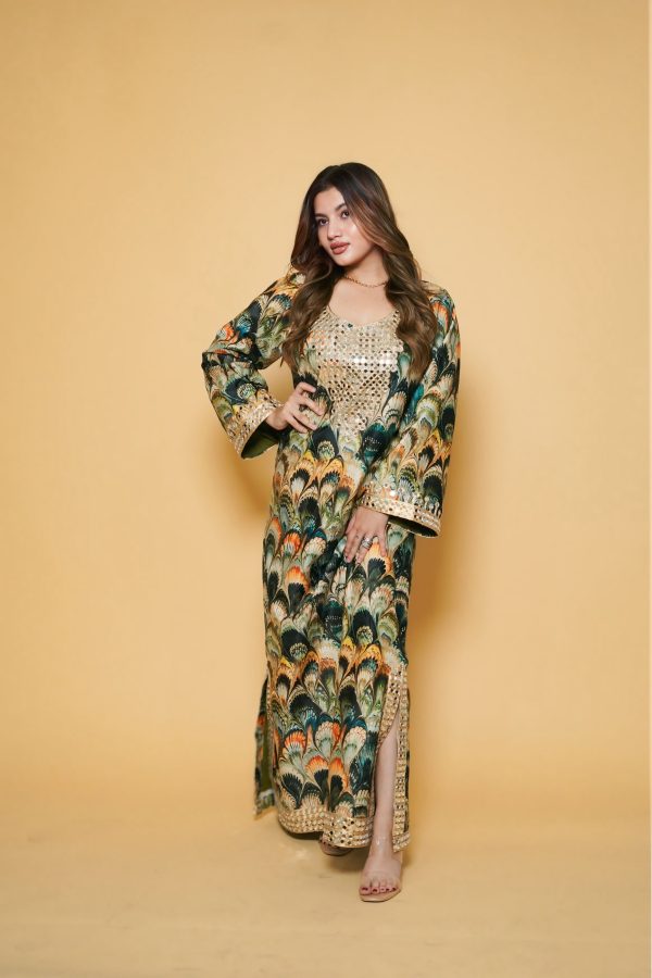 Emerald glow kaftan