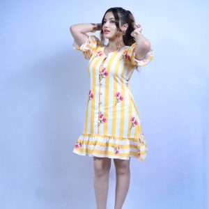Sunny blossom stripe dress