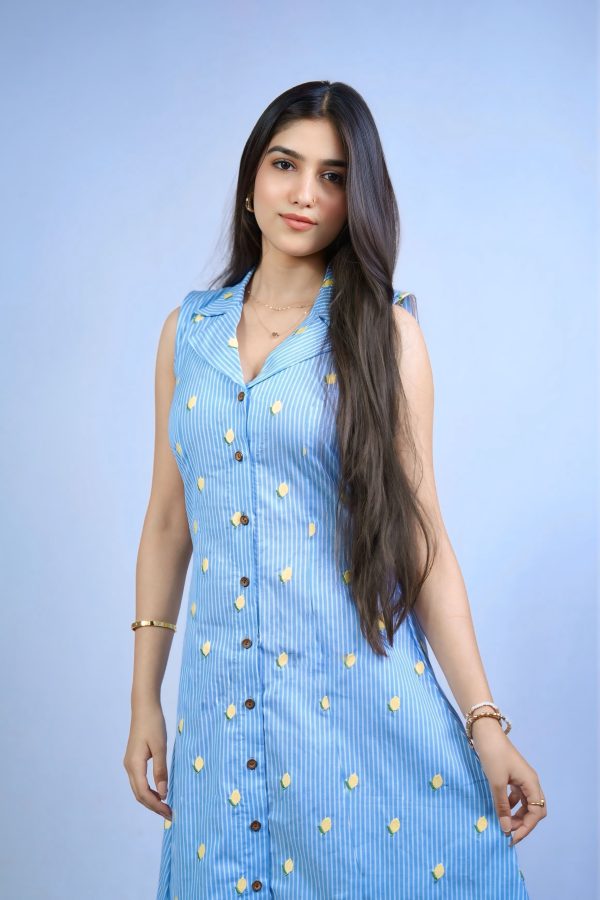Lemon drop stripe dress