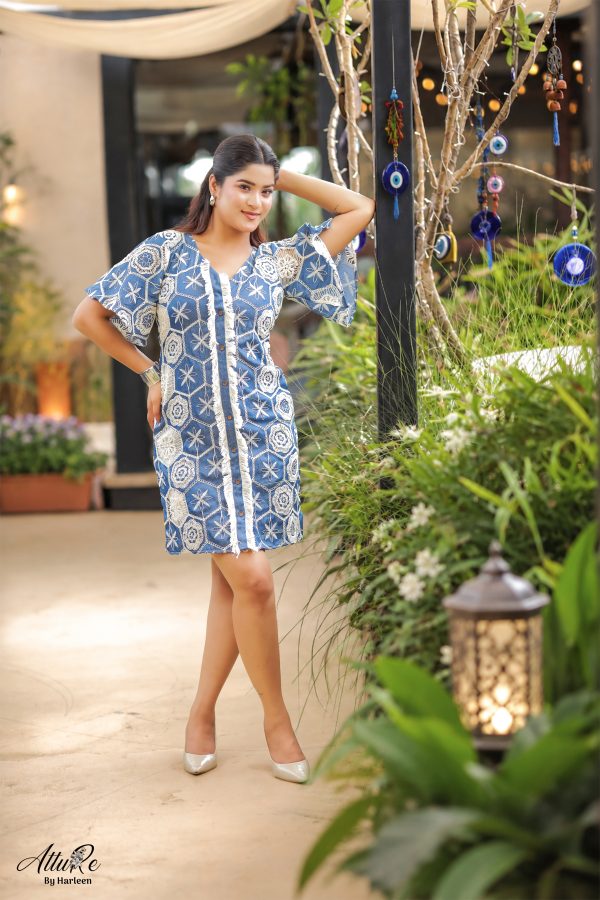 Indigo lace dress