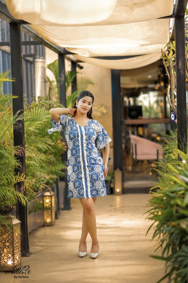 Indigo lace dress