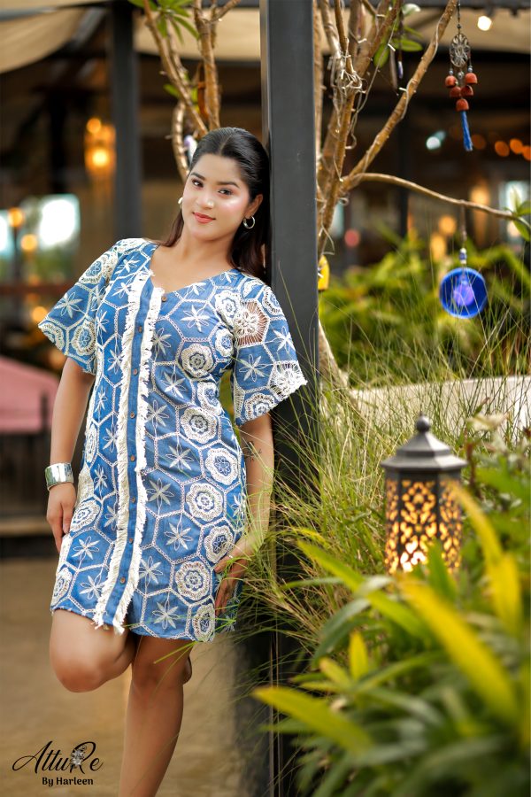 Indigo lace dress